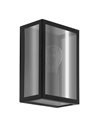 Aplique Exterior ALAMONTE SMOKE Negro E27 IP44 Vidrio Ahumado (No Incl.)
