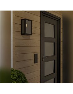 ALAMONTE SMOKE Preto E27 IP44 Luminária de Parede Externa com Vidro Fumê (Não Incluso) 2