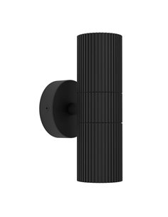 Applique murale extérieure TOMELLOSO, noire et transparente, 2 x GU10, IP44