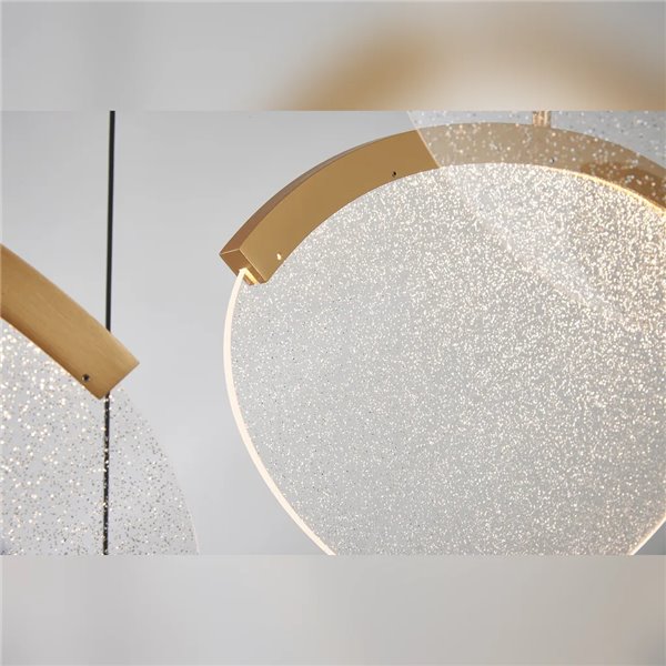 Luminária pendente LED OASIS 80W dourada com 6 lâmpadas, 3000K, dimerizável, TRIAC, 2790 lúmens