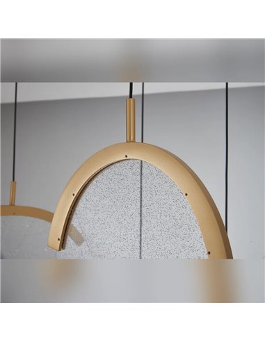 OASIS 80W Gold LED-Pendelleuchte mit 6 Leuchten, 3000K dimmbar, TRIAC, 2790Lm