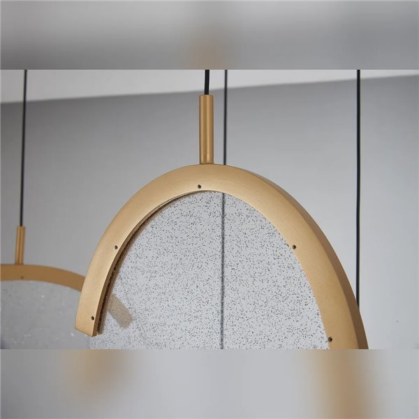 OASIS 80W Gold LED-Pendelleuchte mit 6 Leuchten, 3000K dimmbar, TRIAC, 2790Lm