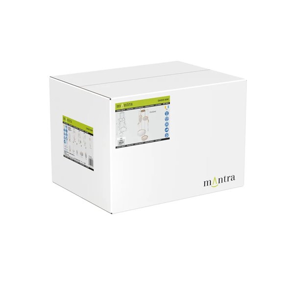 Luminária pendente LED OASIS 80W dourada com 6 lâmpadas, 3000K, dimerizável, TRIAC, 2790 lúmens