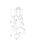 OASIS 80W Gold LED-Pendelleuchte mit 6 Leuchten, 3000K dimmbar, TRIAC, 2790Lm