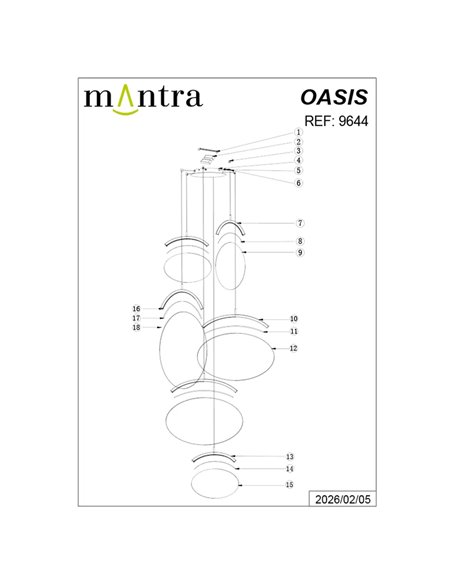 Suspension LED OASIS 80W dorée à 6 ampoules, 3000K, dimmable TRIAC, 2790 lm