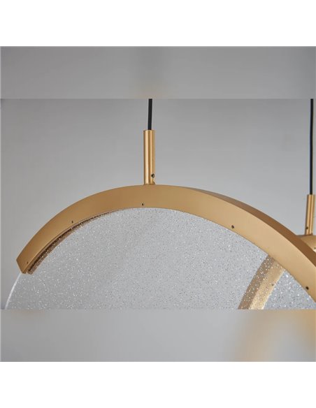 OASIS 65W Gold LED-Pendelleuchte mit 5 Leuchten, 3000K dimmbar, TRIAC, 2270Lm