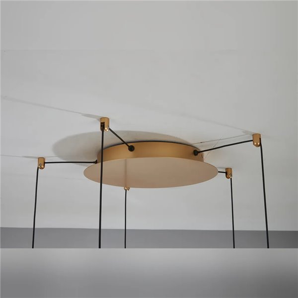 Suspension LED OASIS 65W dorée à 5 ampoules, 3000K, dimmable TRIAC, 2270 lm