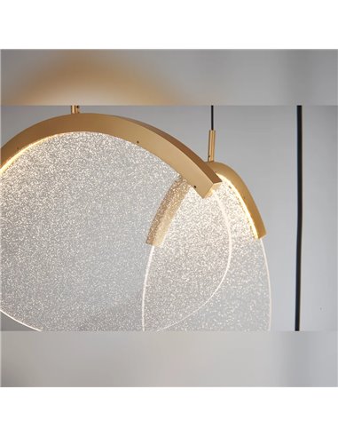 Lámpara colgante LED 65W dorada 5 luces OASIS, 3000K regulable TRIAC 2270Lm