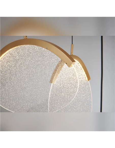 OASIS 65W Gold LED-Pendelleuchte mit 5 Leuchten, 3000K dimmbar, TRIAC, 2270Lm