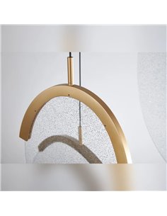 Luminária pendente LED OASIS 54W dourada com 4 lâmpadas, 3000K, dimerizável, TRIAC, 1890 lúmens. 2