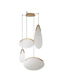 OASIS 54W Gold LED-Pendelleuchte mit 4 Leuchten, 3000K dimmbar, TRIAC, 1890Lm