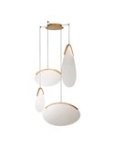 OASIS 54W Gold LED-Pendelleuchte mit 4 Leuchten, 3000K dimmbar, TRIAC, 1890Lm