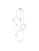 OASIS 40W Gold LED-Pendelleuchte mit 3 Leuchten, 3000K dimmbar, TRIAC, 1400Lm