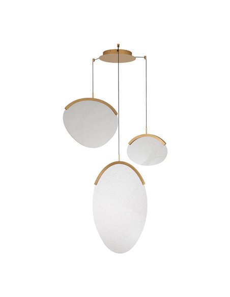 OASIS 40W Gold LED-Pendelleuchte mit 3 Leuchten, 3000K dimmbar, TRIAC, 1400Lm