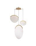 OASIS 40W Gold LED-Pendelleuchte mit 3 Leuchten, 3000K dimmbar, TRIAC, 1400Lm