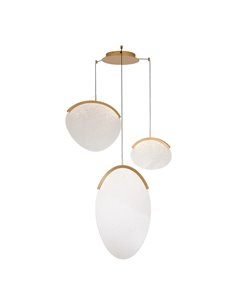 OASIS 40W Gold LED-Pendelleuchte mit 3 Leuchten, 3000K dimmbar, TRIAC, 1400Lm