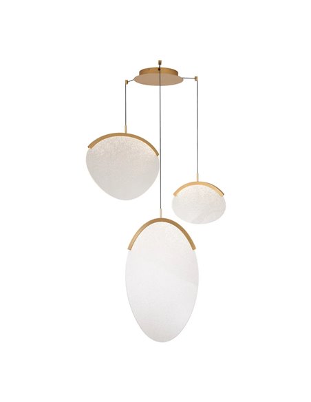 OASIS 40W Gold LED-Pendelleuchte mit 3 Leuchten, 3000K dimmbar, TRIAC, 1400Lm