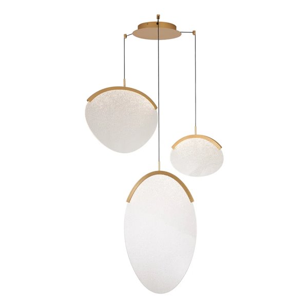 OASIS 40W Gold LED-Pendelleuchte mit 3 Leuchten, 3000K dimmbar, TRIAC, 1400Lm