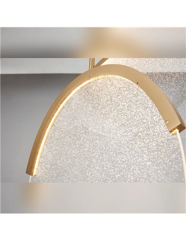 Lámpara colgante LED 40W dorada 3 luces OASIS, 3000K regulable TRIAC 1400Lm