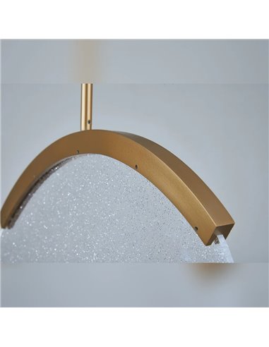 Suspension LED ovale dorée OASIS 12 W, Ø 39 cm, 3000 K, dimmable TRIAC, 420 lm