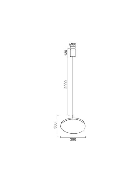 OASIS 12W Gold Ovale LED-Pendelleuchte, Ø39 cm, 3000K Dimmbar TRIAC, 420Lm