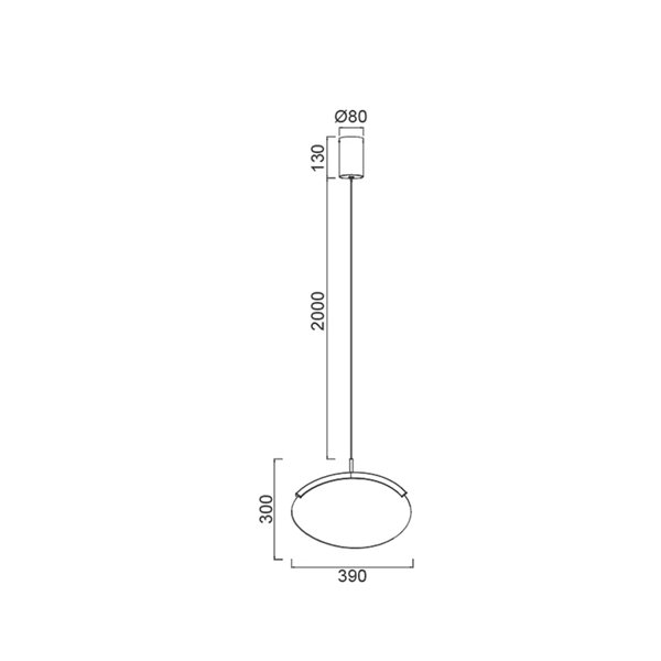 OASIS 12W Gold Ovale LED-Pendelleuchte, Ø39 cm, 3000K Dimmbar TRIAC, 420Lm