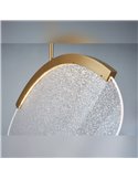 Luminária pendente LED oval dourada OASIS 12W, Ø39 cm, TRIAC dimerizável 3000K, 420 lúmens