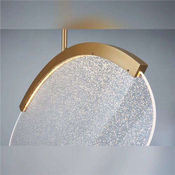 Luminária pendente LED oval dourada OASIS 12W, Ø39 cm, TRIAC dimerizável 3000K, 420 lúmens