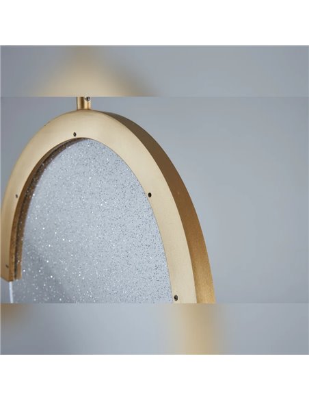 Suspension allongée LED OASIS 12 W dorée, Ø 24,5 cm, 3000 K, dimmable TRIAC, 420 lm