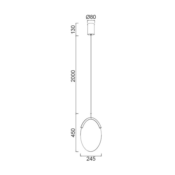 OASIS 12W Gold LED-Pendelleuchte, länglich, Ø24,5 cm, 3000K dimmbar (TRIAC), 420 lm
