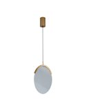 Suspension allongée LED OASIS 12 W dorée, Ø 24,5 cm, 3000 K, dimmable TRIAC, 420 lm