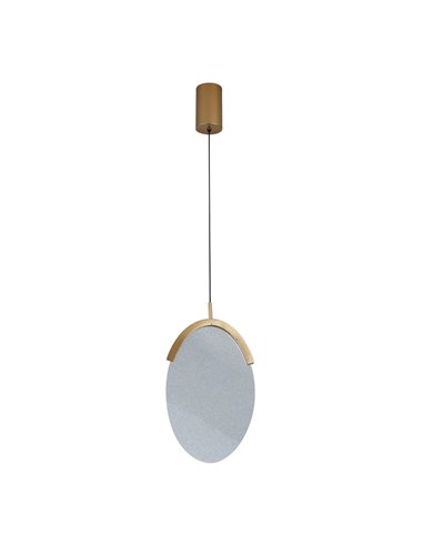 Luminária pendente alongada OASIS 12W Gold LED, Ø24,5 cm, TRIAC dimerizável 3000K, 420 lúmens