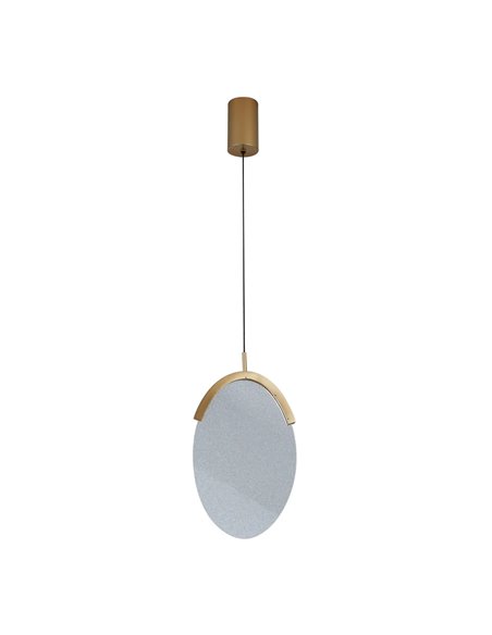 Suspension allongée LED OASIS 12 W dorée, Ø 24,5 cm, 3000 K, dimmable TRIAC, 420 lm