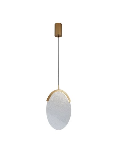 Colgante alargado LED 12W dorado OASIS Ø24,5 cm, 3000K regulable TRIAC 420Lm