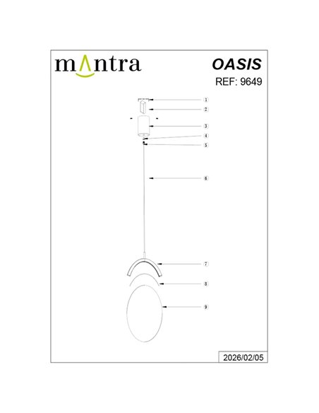 Colgante alargado LED 12W dorado OASIS Ø24,5 cm, 3000K regulable TRIAC 420Lm