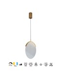 Suspension allongée LED OASIS 12 W dorée, Ø 24,5 cm, 3000 K, dimmable TRIAC, 420 lm