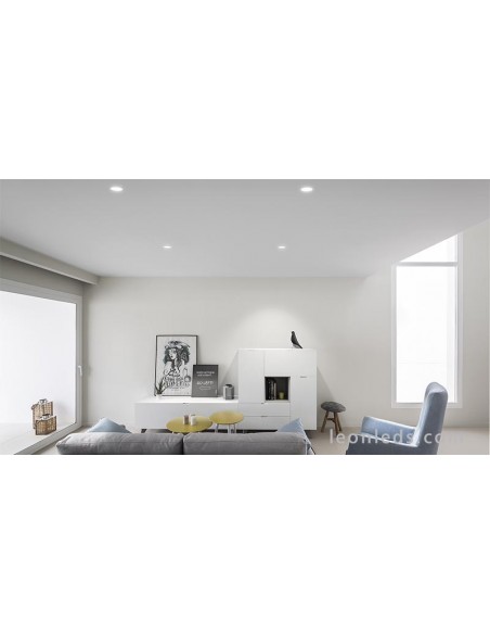 Estancia moderna con Downlight LED blancos pointer instalados | Downlight LED empotrable | LeonLeds Iluminación