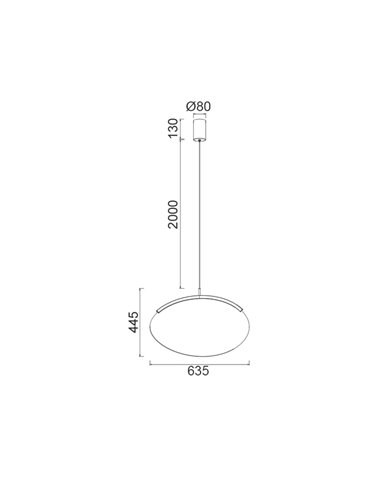 OASIS 15W Gold LED-Pendelleuchte, Ø63,5 cm, 3000K dimmbar (TRIAC), 525Lm, längliches Design
