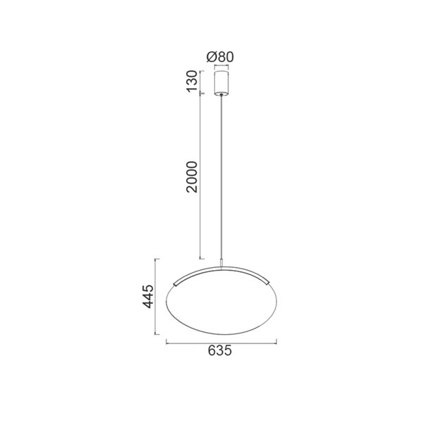 OASIS 15W Gold LED-Pendelleuchte, Ø63,5 cm, 3000K dimmbar (TRIAC), 525Lm, längliches Design