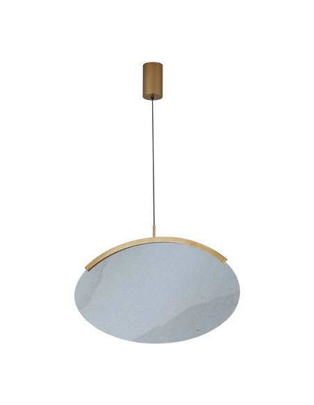 OASIS 15W Gold LED-Pendelleuchte, Ø63,5 cm, 3000K dimmbar (TRIAC), 525Lm, längliches Design