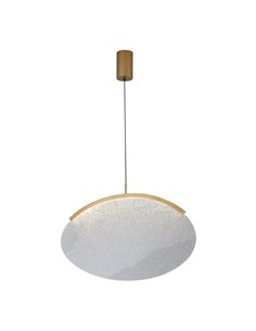 Luminária pendente LED OASIS 15W dourada, Ø63,5 cm, TRIAC dimerizável 3000K, 525 lúmens, design alongado