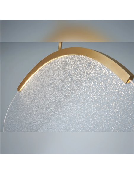 OASIS 15W Gold LED-Pendelleuchte, Ø63,5 cm, 3000K dimmbar (TRIAC), 525Lm, längliches Design