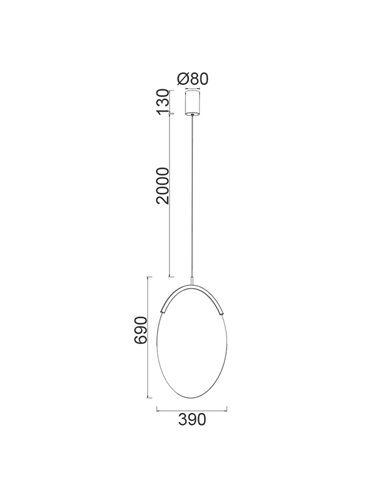 Colgante LED 15W dorado OASIS Ø39 cm, 3000K regulable TRIAC 525Lm diseño compacto