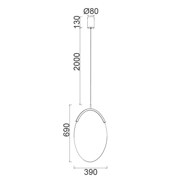 OASIS 15W Gold LED-Pendelleuchte, Ø39 cm, 3000K dimmbar (TRIAC), 525 lm, Kompaktes Design