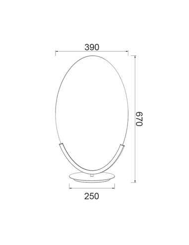 Luminária de mesa LED OASIS 15W dourada, Ø39 cm, 3000K 525 lúmens, design grande