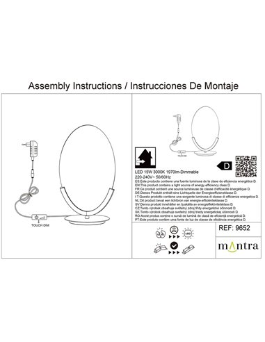 Lampe de table LED OASIS 15W dorée, Ø39 cm, 3000K, 525 lm, grand format