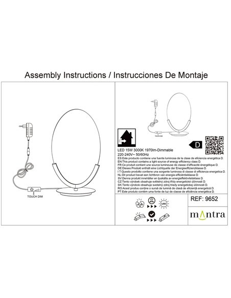 OASIS 15W Gold LED-Tischleuchte, Ø39 cm, 3000K 525Lm, Großformatiges Design