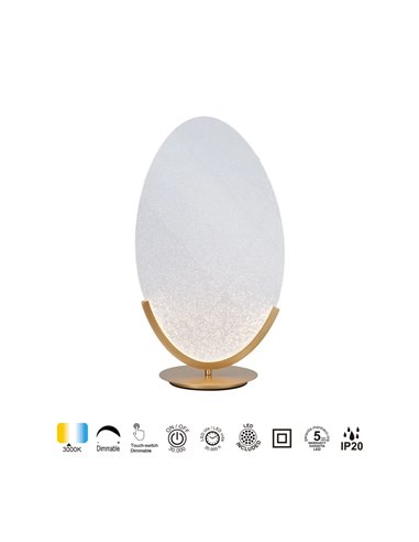 Lampe de table LED OASIS 15W dorée, Ø39 cm, 3000K, 525 lm, grand format