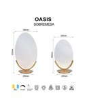 Lampe de table LED OASIS 15W dorée, Ø39 cm, 3000K, 525 lm, grand format