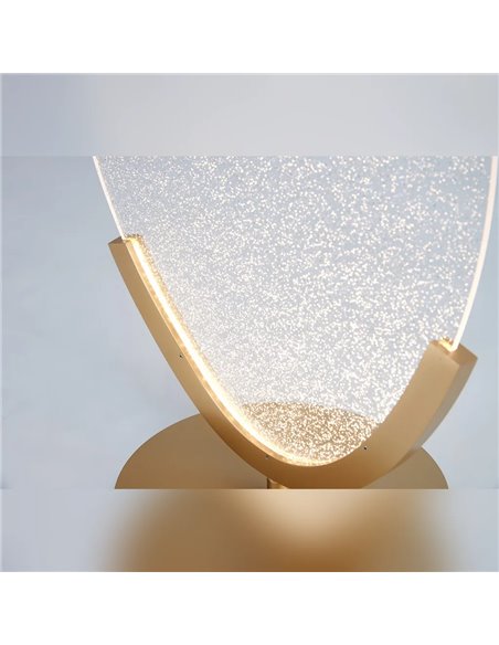 Luminária de mesa LED OASIS 12W dourada, Ø24,5 cm, 3000K, 420 lúmens, design compacto.